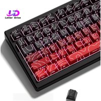 Red Contour Side Printed Shine Through Keycaps Cherry Profile Double Shot PBT Keycap for Gateron MX Switches Mechanical Keyboard