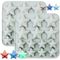 1-Pack Silicone Star Candy Mold Thick Non-Stick for Christmas And Independence Day Desserts Mousse Chocolate Candy Cupcakes