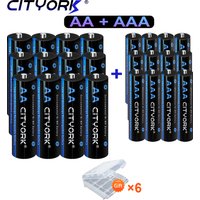 CITYORK 3000mAh 1.2V AA Rechargeable Batteries + 1100mAh 1.2V AAA Battery NI-MH AA AAA Rechargeable Battery for Camera Toy