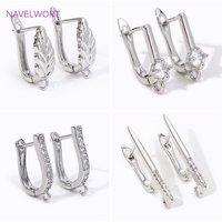 Trendy Brass Ear Wire Hooks 18K Gold Plated Inlaid Zircon Earring Clasps For DIY Handmade Earring Jewelry Making Accessories