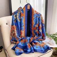 Classic Summer 180x90cm Silk Scarf for Women Luxury Brand Bohemia Paisley Shawl Wrap Bandanna Muffler Beach Wrap for Ladies