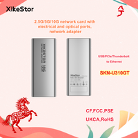 XikeStor USB to 10GbE Type-C Adapter, Thunderbolt 3/4/5 Compatible, with USB Cable