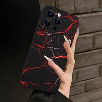 Red Lightning Silicone Phone Case For iPhone 17 16 15 14 13 12 11 Pro Max 17 Air 16E XS X XR 7 8 Plus Shockproof Soft Cover