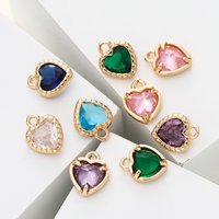 5/10Pcs 18K Gold Color Plated Love Heart Charms Pendants for DIY Necklace Earrings Jewelry Making Supplies Accessories