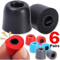 1/3/6Pairs Replacement Soft Memory Foam Earbuds Tip Noise Isolating Ear Pads Foam Eartips for 4.5mm Nozzle in-Ear Earphones