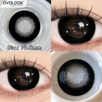 OVOLOOK 1 Pair(2pcs) Big Black Lenses for Eyes Cosplay Colored Contact Lenses for Eyes Blue Pupils Green Makeup Eye Lenses