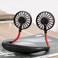 USB Portable Fan Cold Fan Hands Free Neck Fan Hanging Rechargeable Mini Sports Fan 3-Speed Adjustable Neck Dual Fan