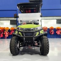Lithium Off Road Club Golf Cart Street Legal Electric Golf Cart Brown Upholstered Seat Starry Sky Roof Bumper Off-Road Tires