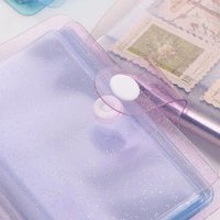Cute Mini Photo Album 3-inch Glitter Cards Storage Bag Jelly Color Transparent Photography Card Stock Instax Album Card Holder