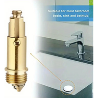 Washbasin drain plug copper spring valve, spring plug bounce valve, brass sink bathroom trash replacement easy to pop out