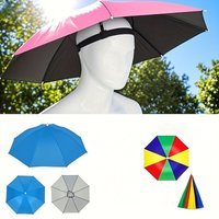Hands-Free Umbrella Hat for Adults - UV Protection Sun Hat with Adjustable Headband, Waterproof Outdoor Rain & Sun Shade Hat