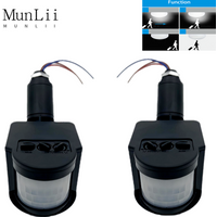 MunLii LED Motion Sensor Light Switch Outdoor AC 220V/110V Automatic Infrared PIR Motion Sensor Switch With LED Light