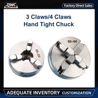 Micro Lathe Mini 50 65 80 Three-jaw 4 Jaw Stainless Steel Chuck Household Woodworking Chuck Four-jaw Hand Tight 50 Lathe Spindle