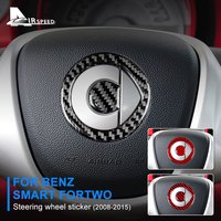 Carbon Fiber Sticker for Mercedes Benz Smart 451 Fortwo 2008-2015 Accessories Steering Wheel Cover Decoration Car Styling