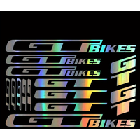 14 Sheets Creative GT Bicycle Stickers Waterproof Decals for Bike Helmet Mountain Bike Frame Decor