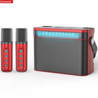 Powerful Bluetooth Speaker With 2 Mics Surround Sound Bass RGB Lights Portable Subwoofer Family Karaoke Machine Christmas Gifts