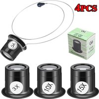 3X 5X 10X 15X Jewelers Eye Loupe Loop Magnifier Glass Watchmaker Watch Repair Tools Monocular Jewelery Magnifying Glasses Lens