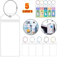 5PCS Cruise Ship Luggage Tags Holders Zip Pouch Keyring Steel Wire Cable