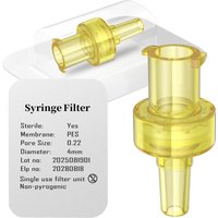 Sterile Syringe Filter with PES Hydrophilic Membrane 0.22/0.45μm Pore Size,4mm Dia,10/25/50/100 Pcs,Yellow, Individually Packe image 3