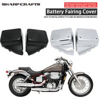2x Motorrad Batterie Seitenverkleidungsabdeckungen für Honda Shadow Spirit VT750 DC 2000-2009 Black Widow 2000-2007 Panel Frame Protector