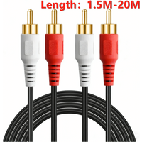 2RCA Male to 2RCA Male Stereo Audio Subwoofer Cable Dual Shielded RCA Cord for Home Theater HDTV, Amplifier,