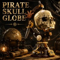 Piratenschädel-Globus MOC Baustein-Modellbausatz Kreative Bausteine Montage-Spielzeug für Kinder und Erwachsene Feiertagsgeschenke Coole Raumdekoration