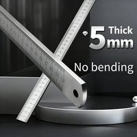 Dual-Purpose Stainless Steel Ruler -50cm / 20inch Professional Measuring Tool & Emergency Window-Breaking Lifesaver