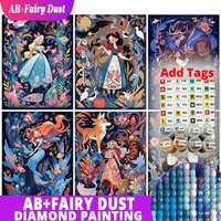 AB Fairy Dust Disney Diamond Mosaic Beauty and The Beast Snow White Embroidery Cross Stitch Painting Princess New Arrival Wall D