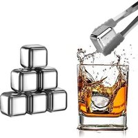 Stainless Steel Whiskey Stone Set By Reusable Ice Cubes for Cooling Wine Drinks Beverage Freezer ice Tongs bar Accessories