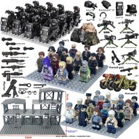 Christmas birthday gift special forces building blocks special police armed sentry tower scene toy humanoid zombie warrior