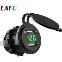 Eafc 12-24v Dual-USB-Lade buchse wasserdichte Steckdose 2.5a 10a Sicherung für Motorrad Auto LKW Boot Adapter buchse
