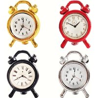 A Miniature Metal Clock for a Dollhouse: 1/12 Scale Realistic Bedroom Scene Decoration Model (Stickers Are Random)