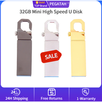 PEGATAH 32GB Mini U Disk High Speed USB 2.0 Flash Drive External Storage Memory Stick USB Gadgets for TV Computer Flash Drive