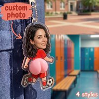 Custom Photo Sports Characters Squishy Butt Acrylic Keychain,Funny Gift,Backpack Charm,Car Keychain,Birthday,Party Favor