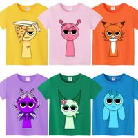 Sprunkis Cotton T-Shirt Breathable Clothes Trend Game Cartoon Anime Printed Tees Tops Summer Casual Sports Clothes Birthday Gift