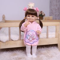 Realistic Reborn Baby Doll Girl 55cm Handmade Realistic Newborn Baby Doll Soft Silicone Vinyl Reborn Girl Doll Christmas Gift