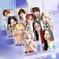 5pcs L-Shaped Acrylic Card Display Stand Hard 3/3.5-Inch Holder for Anime/Trading Cards, Polaroid Photo Frame, Desktop Showcase