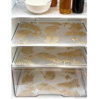 1 Set of 4 Premium Fridge Dehumidifier Mats - Washable Kitchen Refrigerator Liners, Moisture Absorbing Pads, Drawer Li