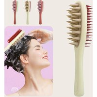 Natural Detangler Combs Scalp Massage HairBrush Double Toothed Long Handle Shampoo Brush Home Bath Brush Body Scrubber Hair Tool