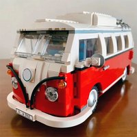 Spot: camper brick, creative bus, T1 green picnic cart, building blocks for boys and girls, birthday gifts Home decor ornaments