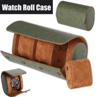 Leather Watch Roll 1 2 3 slots Luxury Genuine Storage Box Travel Bag Watch Case Gift Box Watch Pouch For Men Women