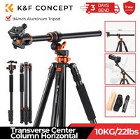 K&F CONCEPT 90 cali / 2,3 m Statyw fotograficzny ze stopu aluminium z odwracalną poprzeczną kolumną centralną, statyw podróżny T254A7+BH-28L Monopod