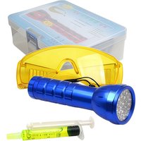 28 LED UV Flashlight Glasses Fluorescent oil Tool Set Car Air Conditioning A/C System Leak Test Detector Kit