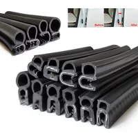 U Channel car Door Edge Guard Rubber Sealing Strip U Type Double-layers Black Insulation Door Frame Protector Sealing Trim Parts