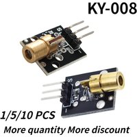 1-10PCS KY-008 650nm Laser Sensor Module 6mm 5V 5mW Red Dot Diode Copper Head for Arduino KY 008 KY008