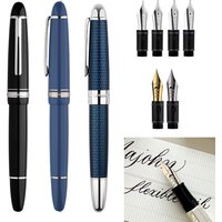 MAJOHN P136 Twilight Blue Piston Fountain Pen Solf Flex F Nib / EF F M Stub Nib Softness Flexare Modification Writing Pen