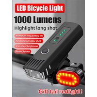 AliExpress NONE New USB Rechargeable Smart Sensor LED Bicycle Front Light Waterproof Bright Rear Light Safety Cycling Lights Cycling Accessories