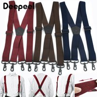 1Pc 35mm Wide Suspenders for Men Adult Men's Braces 4 Clips Hook Adjust Elastic Straps Harness Man Costume JockStrap