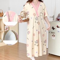 Maternity Summer Short-sleeved Shirt Maternity Pajamas Set Women Loose Nursing Nightgown Cute Sleep Dress Maternity Sleepwear