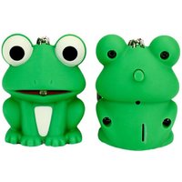 LED Light Sound Keychains Green Frog Key Chains Lovely Animal Bag Decoration Pendant Keyrings Lighting Keychain Toy Metal Rings